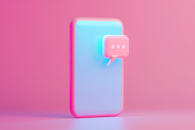 Realistic phone in studio social media concept