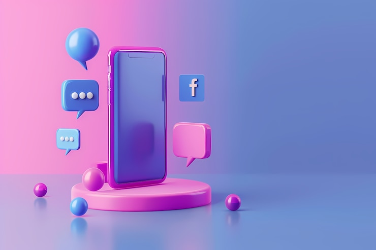 Free Photo realistic phone in studio social media concept