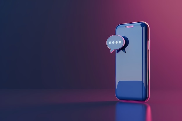 Realistic phone in studio social media concept