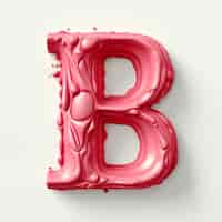 Free photo realistic pink b letter