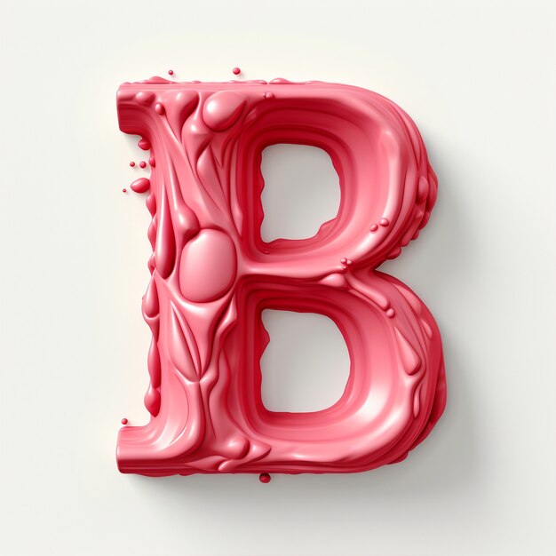 Realistic pink b letter