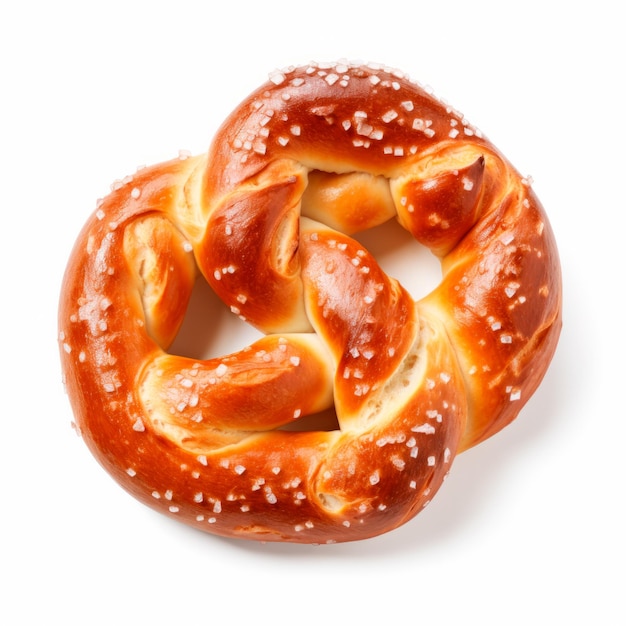 Free photo realistic pretzel image on white background