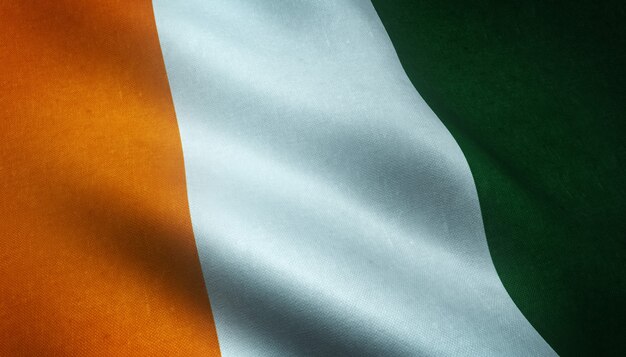 Realistic rendering of the flag of Ivory Coast