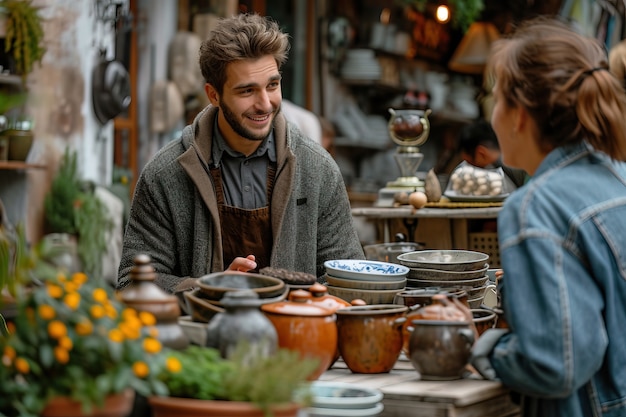 Foto gratuita scena realistica da un giardino del quartiere vendita di oggetti diversi