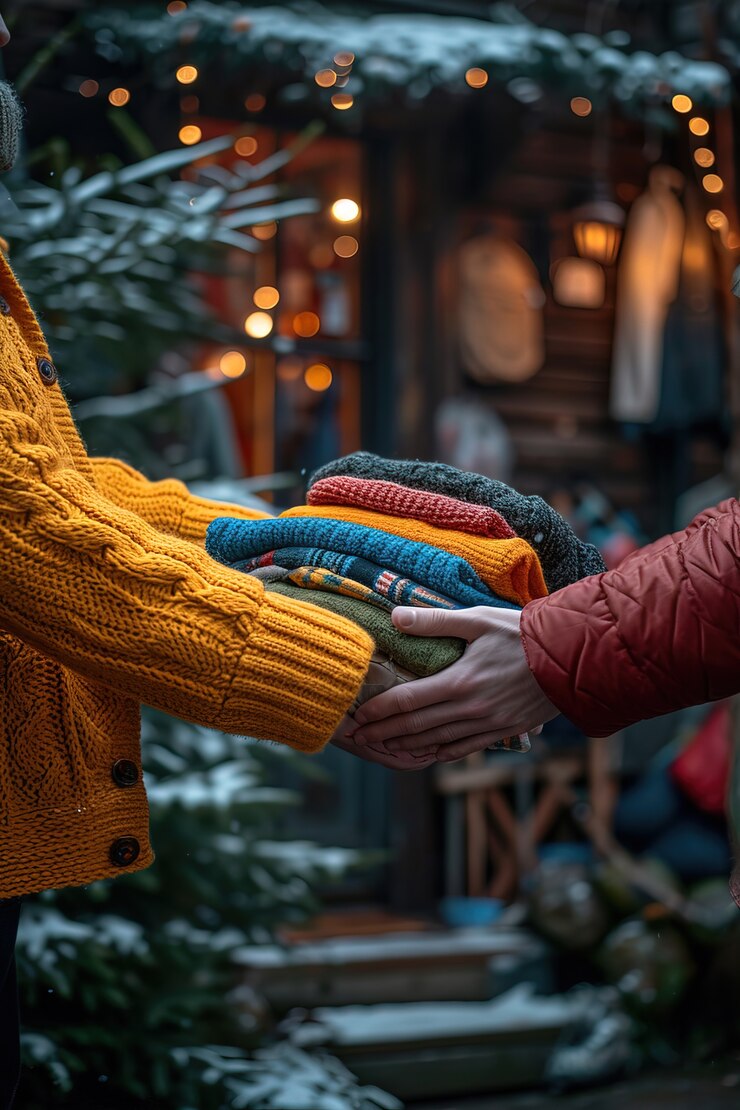 無料Photo 近所の庭の売り場で服を着ている現実的なシーン
