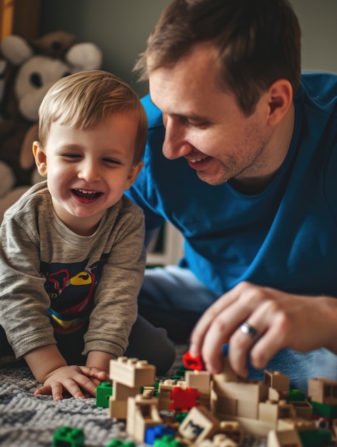 Free photo realistic scene with young children with autism playing