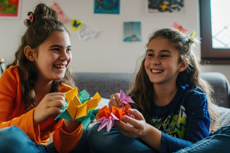 Free Photo realistic scene with young children with autism playing