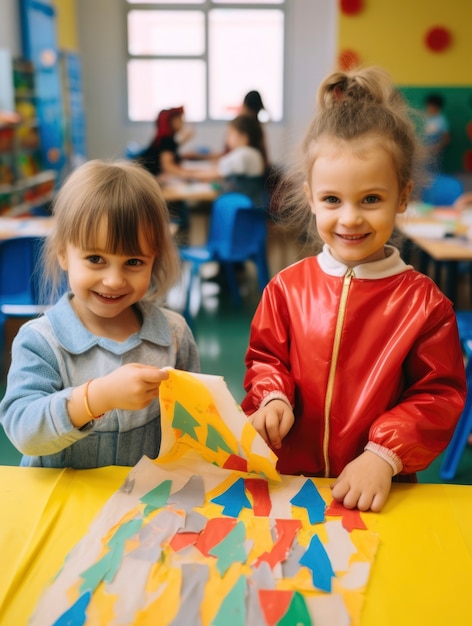 Foto gratuita scena realistica con bambini piccoli con autismo che giocano