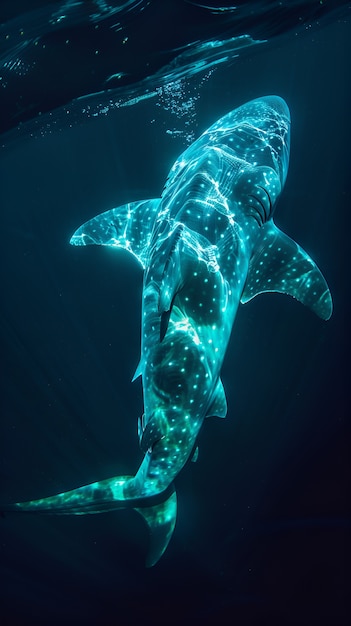 Free photo realistic shark in ocean