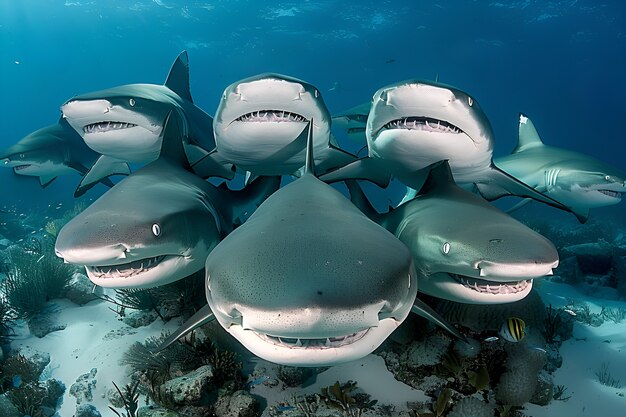 Realistic shark in ocean