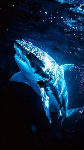 Free photo realistic shark in ocean