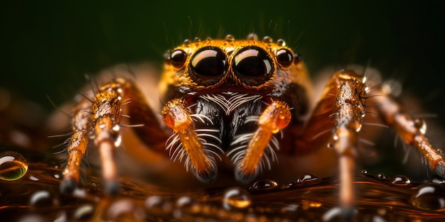 Free photo realistic spider in nature