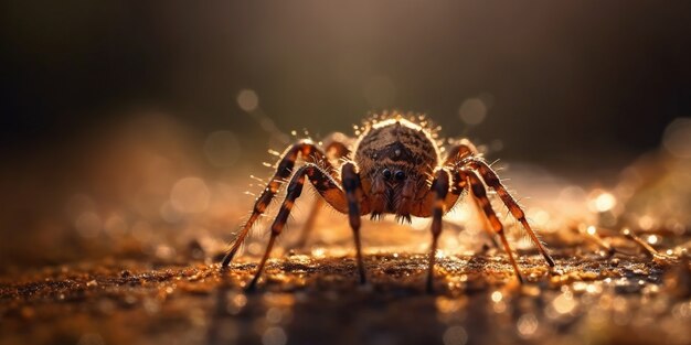 自然の中のリアルなクモ