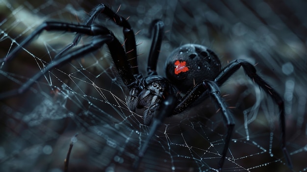 Realistic spider in nature