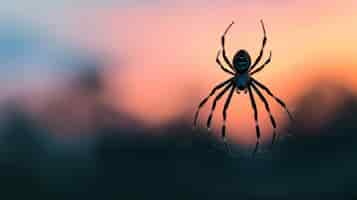 Free photo realistic spider in nature