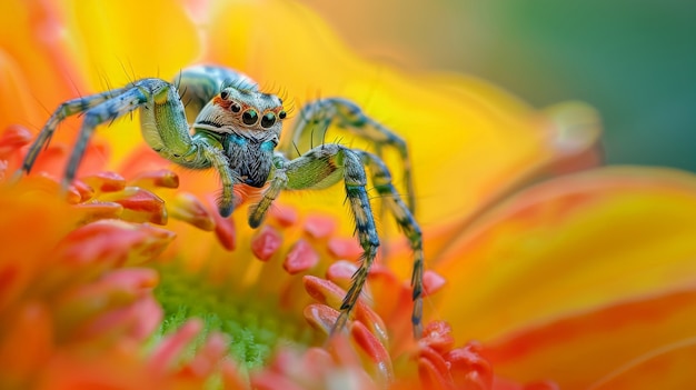 Realistic spider in nature