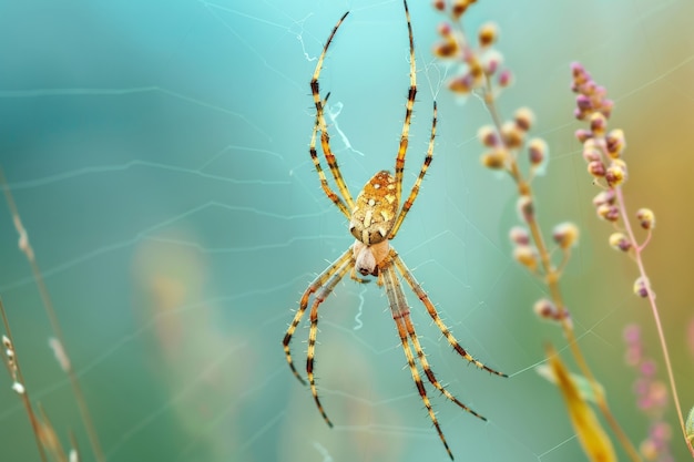 Free photo realistic spider in nature