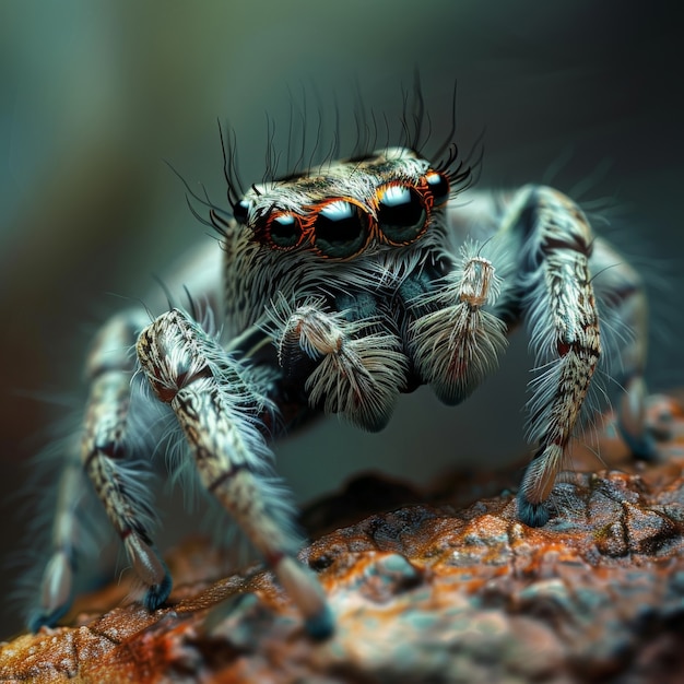 Free photo realistic spider in nature