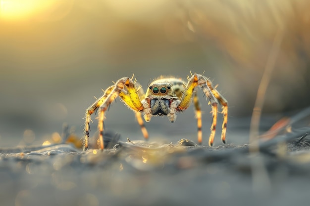 Free photo realistic spider in nature