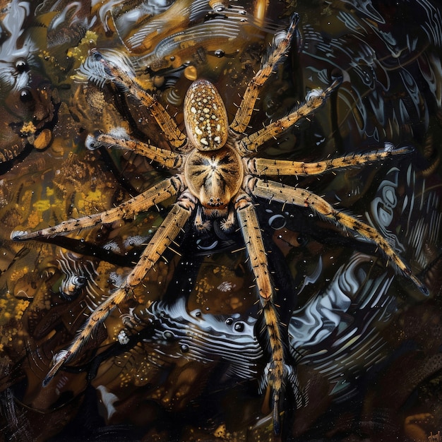 Free photo realistic spider in nature