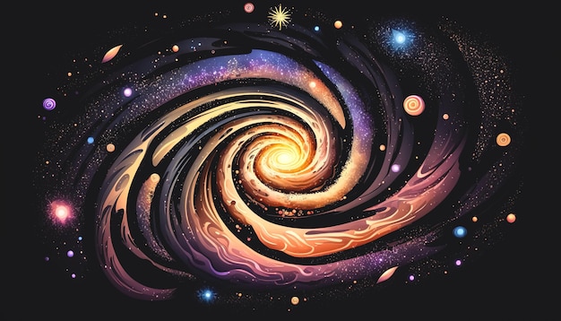 Realistic spiral galaxy with stars generative AI