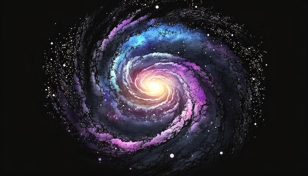 Realistic spiral galaxy with stars generative AI