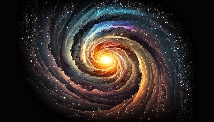 Free Photo realistic spiral galaxy with stars generative ai
