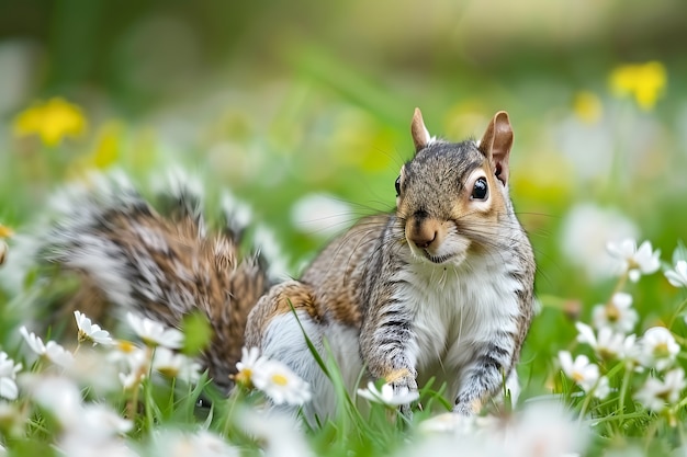 Foto gratuita squirrello realistico nell'habitat naturale