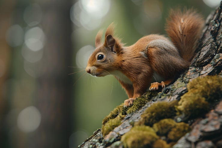 Free Photo realistic squirrel in natural habitat
