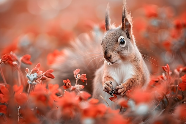 Foto gratuita squirrello realistico nell'habitat naturale