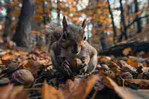 Free photo realistic squirrel in natural setting