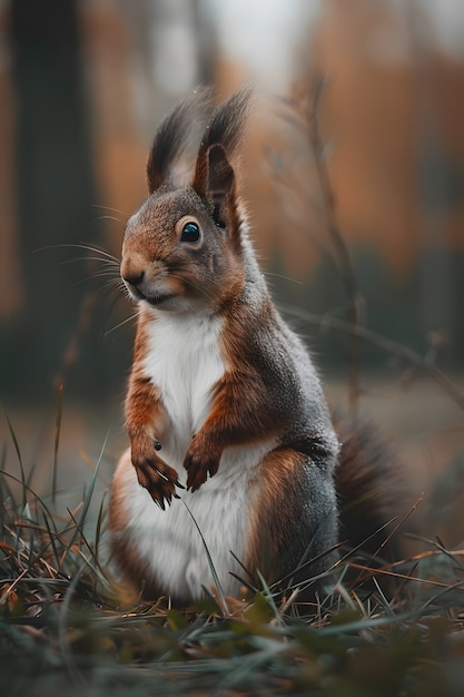 Realistic squirrel in natural setting