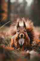 Foto gratuita squirrello realistico in un ambiente naturale