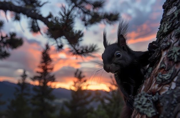 Free photo realistic squirrel in natural setting