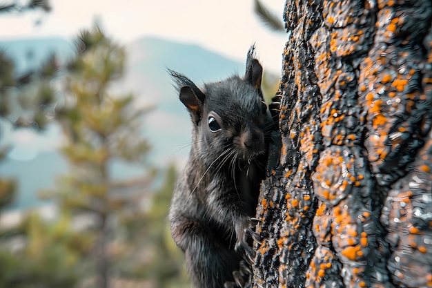 Free photo realistic squirrel in natural setting