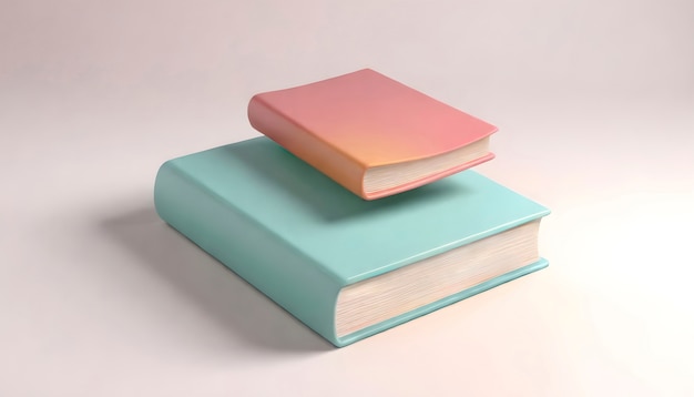 Free photo realistic stacked books on a table