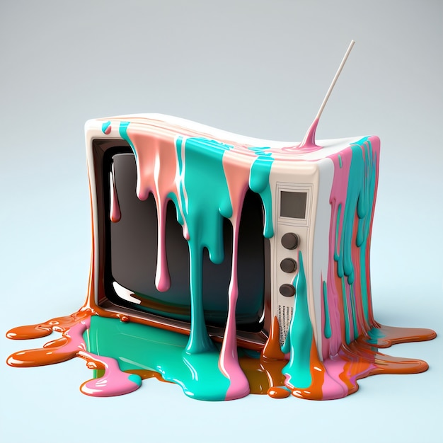 Free photo realistic television with melting effect