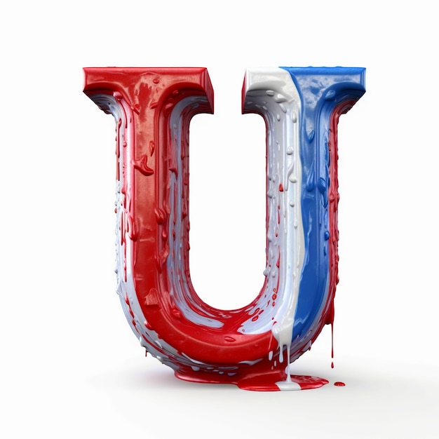 Realistic u letter dripping