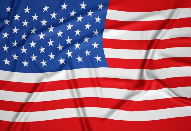Realistic United States of America Flag
