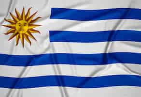 Free photo realistic uruguay flag background