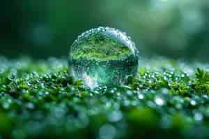 Free photo realistic water drop with an ecosystem