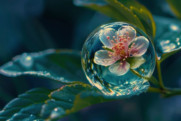 Foto gratuita goccia d'acqua realistica con un ecosistema