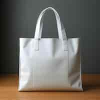 Free photo realistic white simply straight eco bag