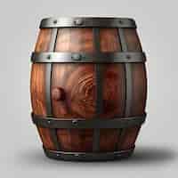 Бесплатное фото Реалистичная деревянная бочка для вина