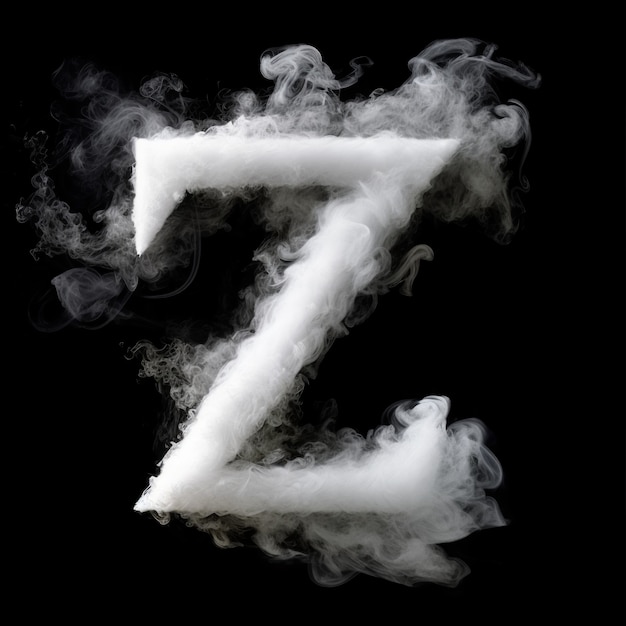 Free photo realistic z letter with smoke