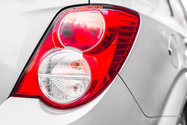 Rear light on new silver car 