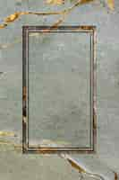 Free photo rectangle frame on green marble background