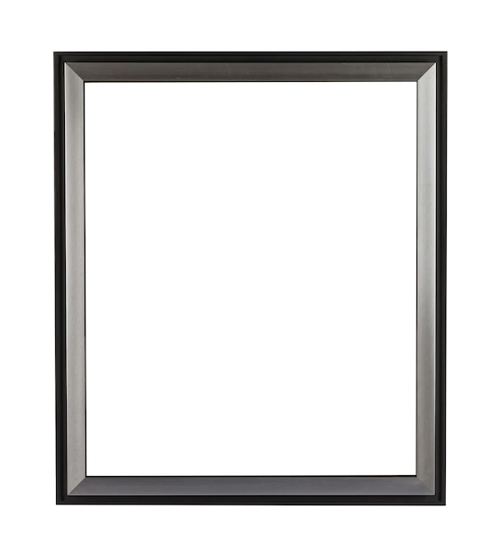 Rectangular metal frame for painting or picture isolated on a white