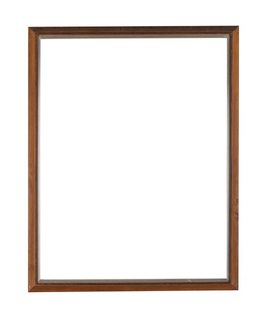 Прямоугольная деревянная рамка для картины или картины на белой стене