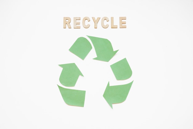 緑色のロゴで文字をリサイクル
